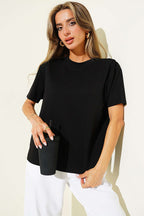 Loyşa Omuz Dikişli T-shirt Siyah