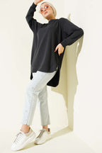 Loyşa Oval Kesim Oversize Tunik