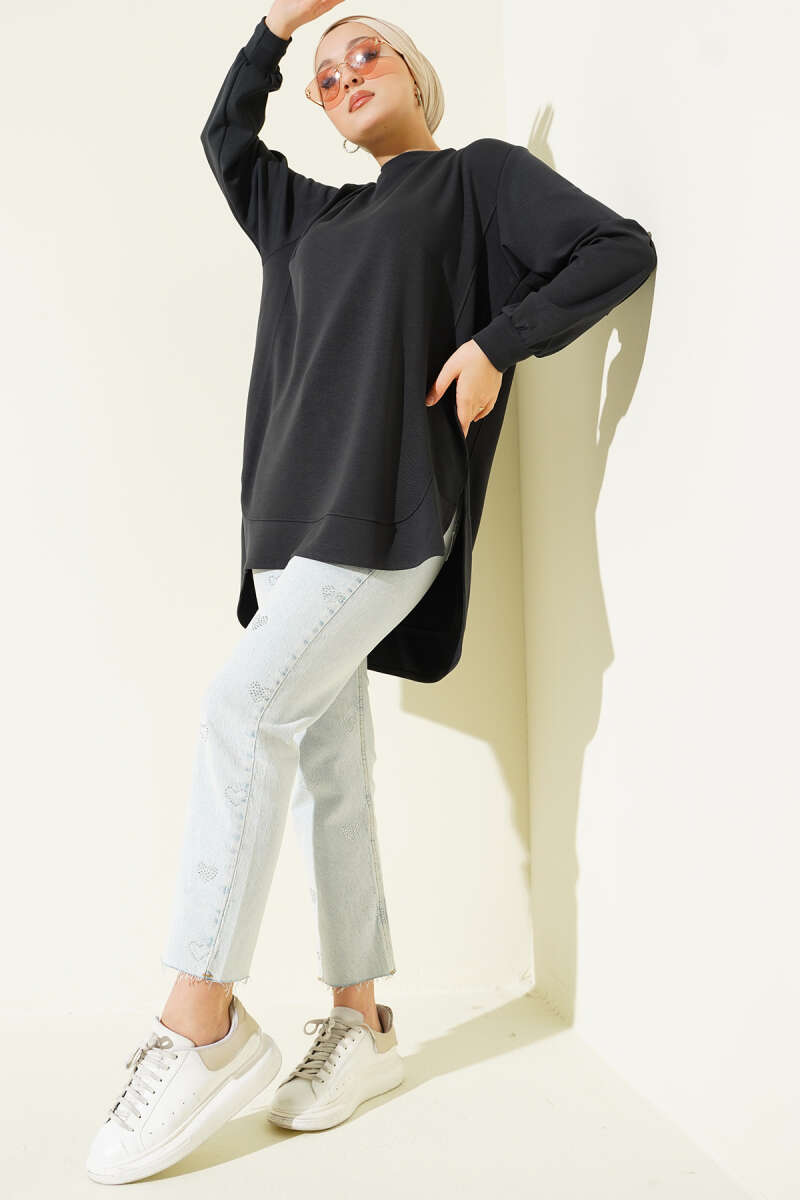 Loyşa Oval Kesim Oversize Tunik