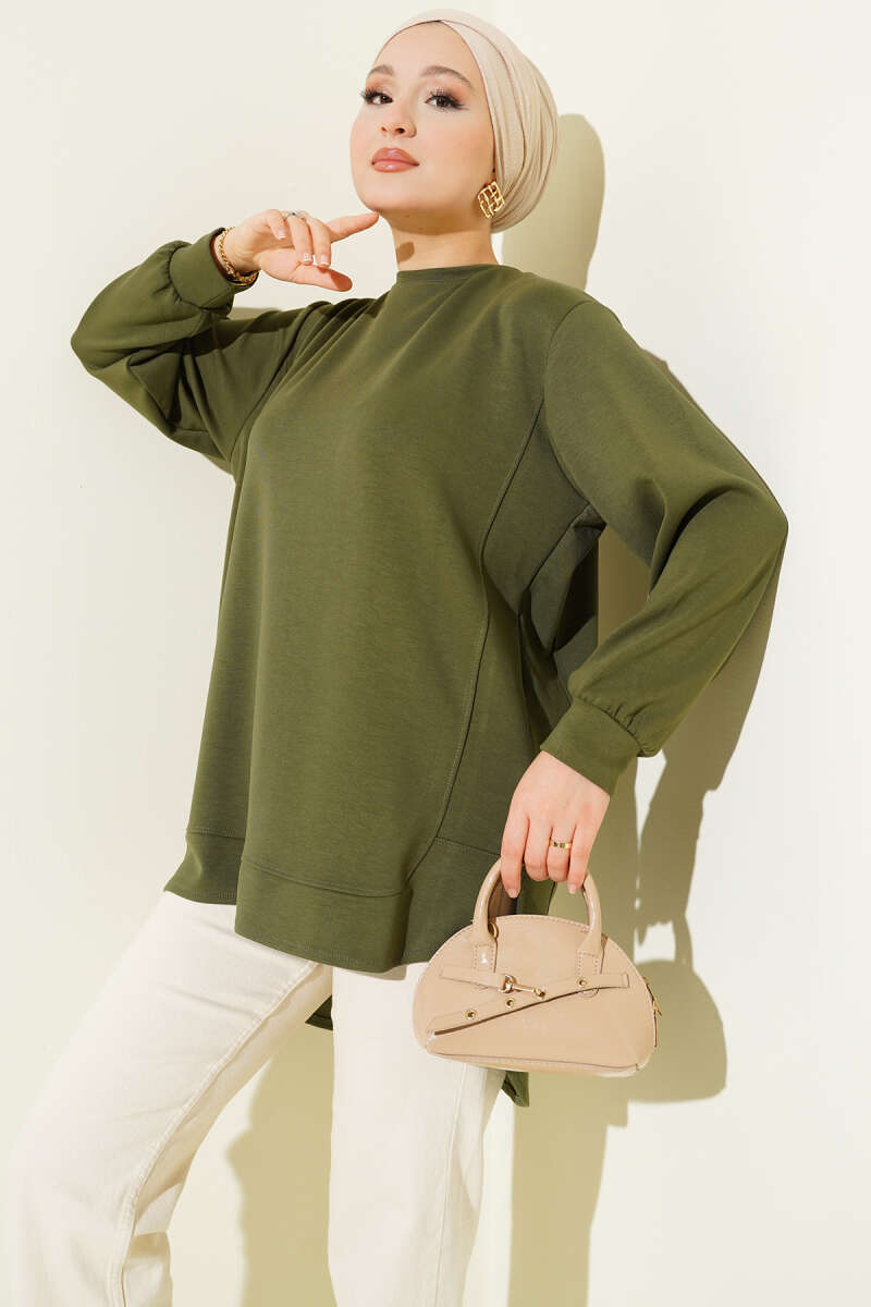 Loyşa Oval Kesim Oversize Tunik