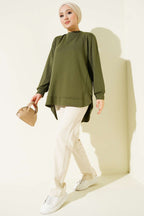 Loyşa Oval Kesim Oversize Tunik