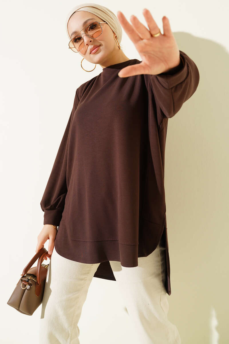 Loyşa Oval Kesim Oversize Tunik
