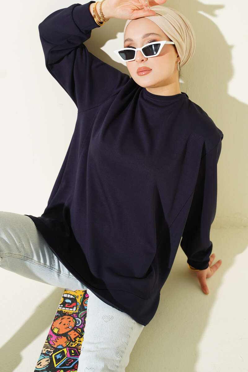 Loyşa Oval Kesim Oversize Tunik