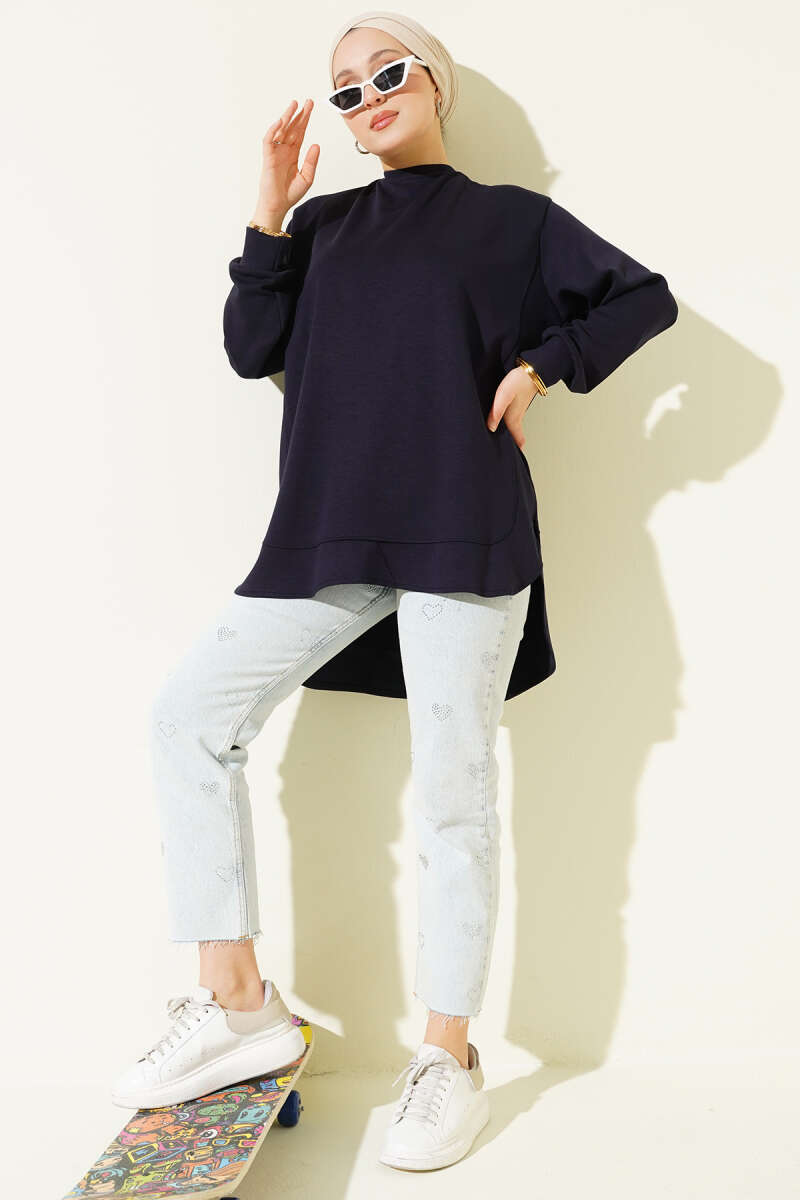 Loyşa Oval Kesim Oversize Tunik
