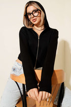 Loyşa Parmak Geçirmeli Crop Hırka