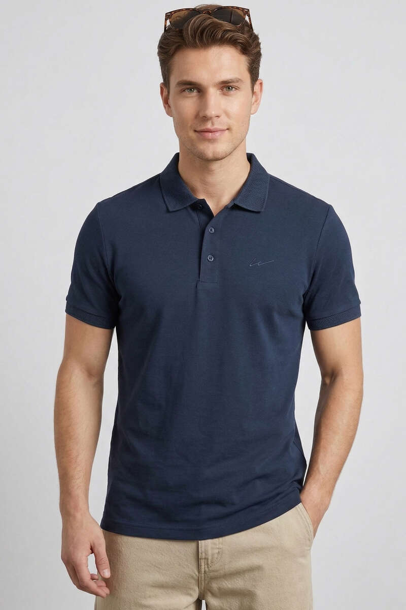 Loyşa Polo Yaka Erkek T-shirt Lacivert