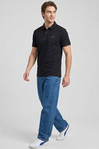 Loyşa Polo Yaka Erkek T-shirt Siyah