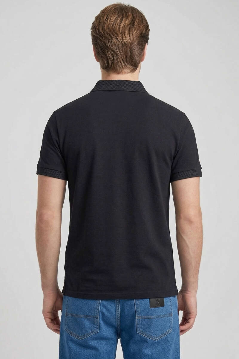 Loyşa Polo Yaka Erkek T-shirt Siyah