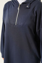 Loyşa Yakası Fermuarlı Tunik