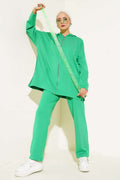 Lyocell Side Buttoned Cardigan Double Set