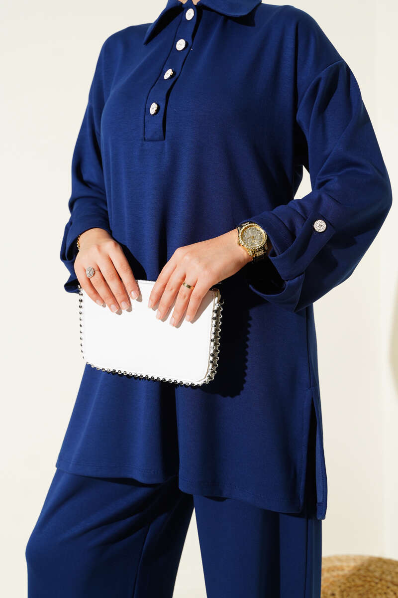 Loyşa Yarım Düğmeli Tunik İkili Takım