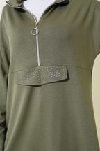Loyşa Yarım Fermuarlı Taşlı İkili Takım