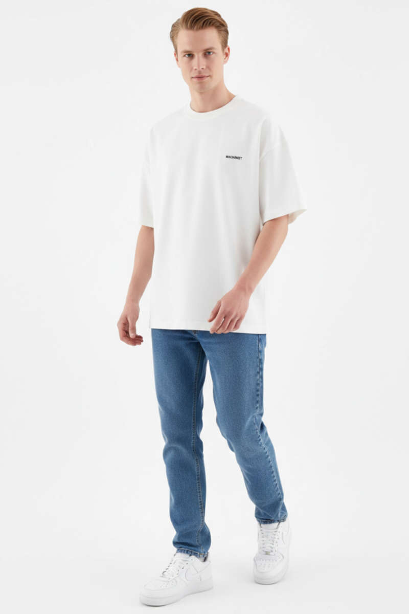 Machinist Nakışlı Oversize Erkek T-shirt