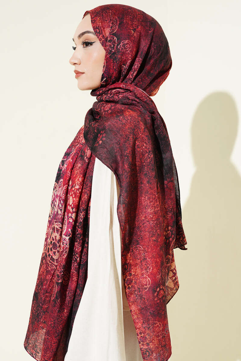 Mandala Desen Bambu Kraş Şal