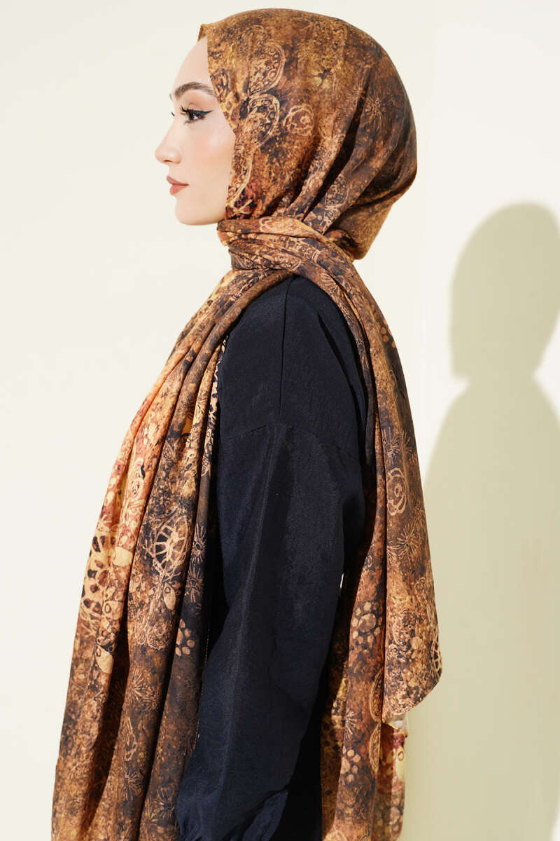 Mandala Desen Bambu Kraş Şal