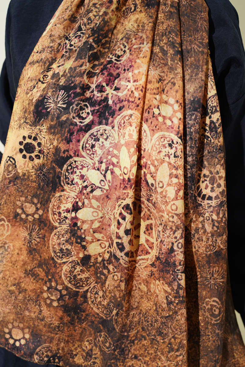 Mandala Desen Bambu Kraş Şal