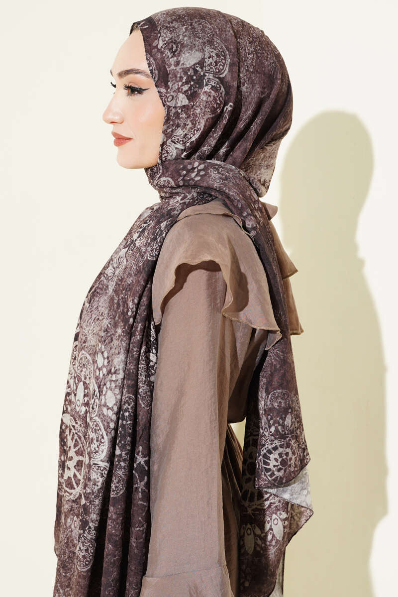 Mandala Desen Bambu Kraş Şal