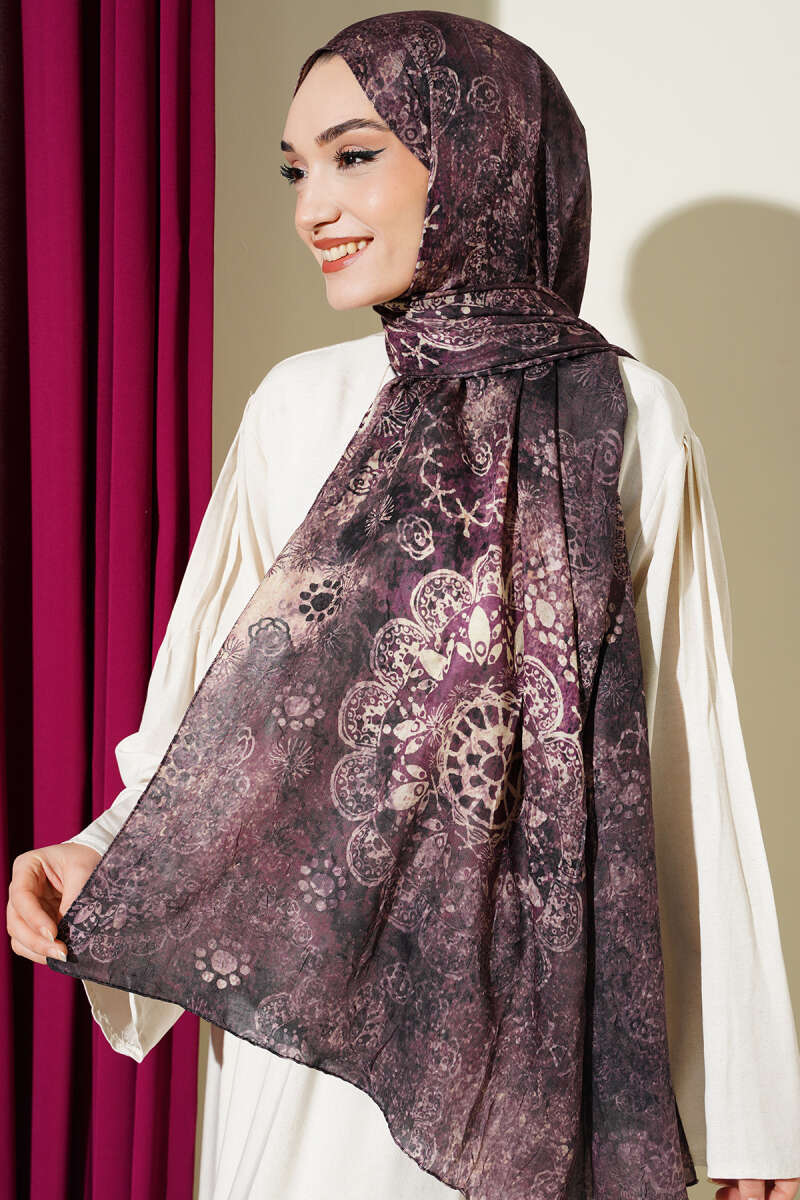 Mandala Desen Bambu Kraş Şal