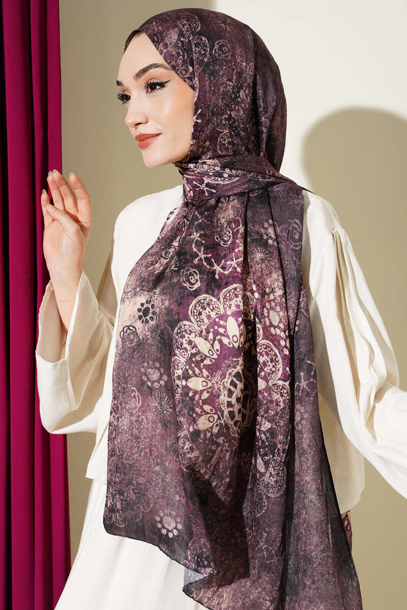 Mandala Desen Bambu Kraş Şal