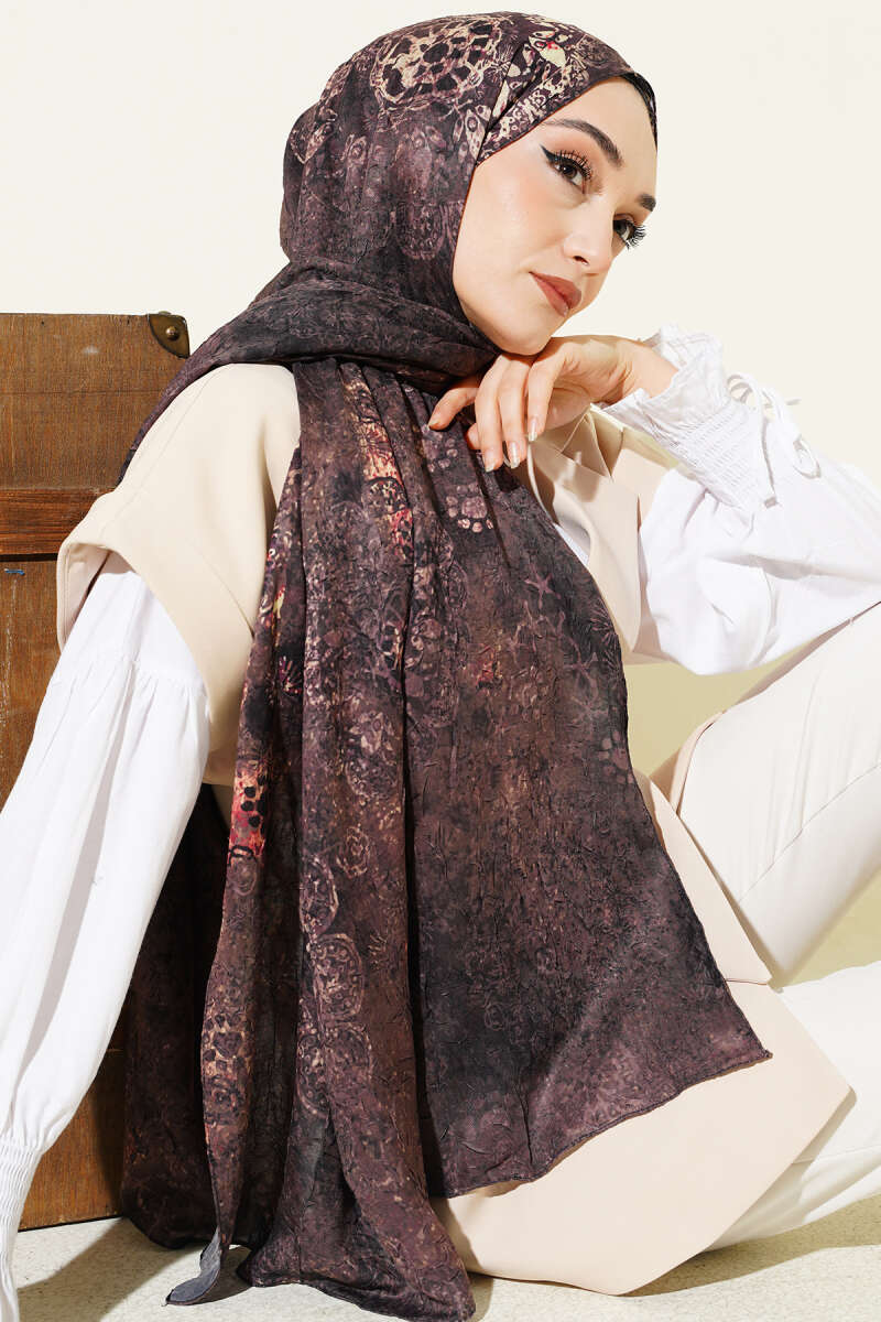Mandala Desen Bambu Kraş Şal