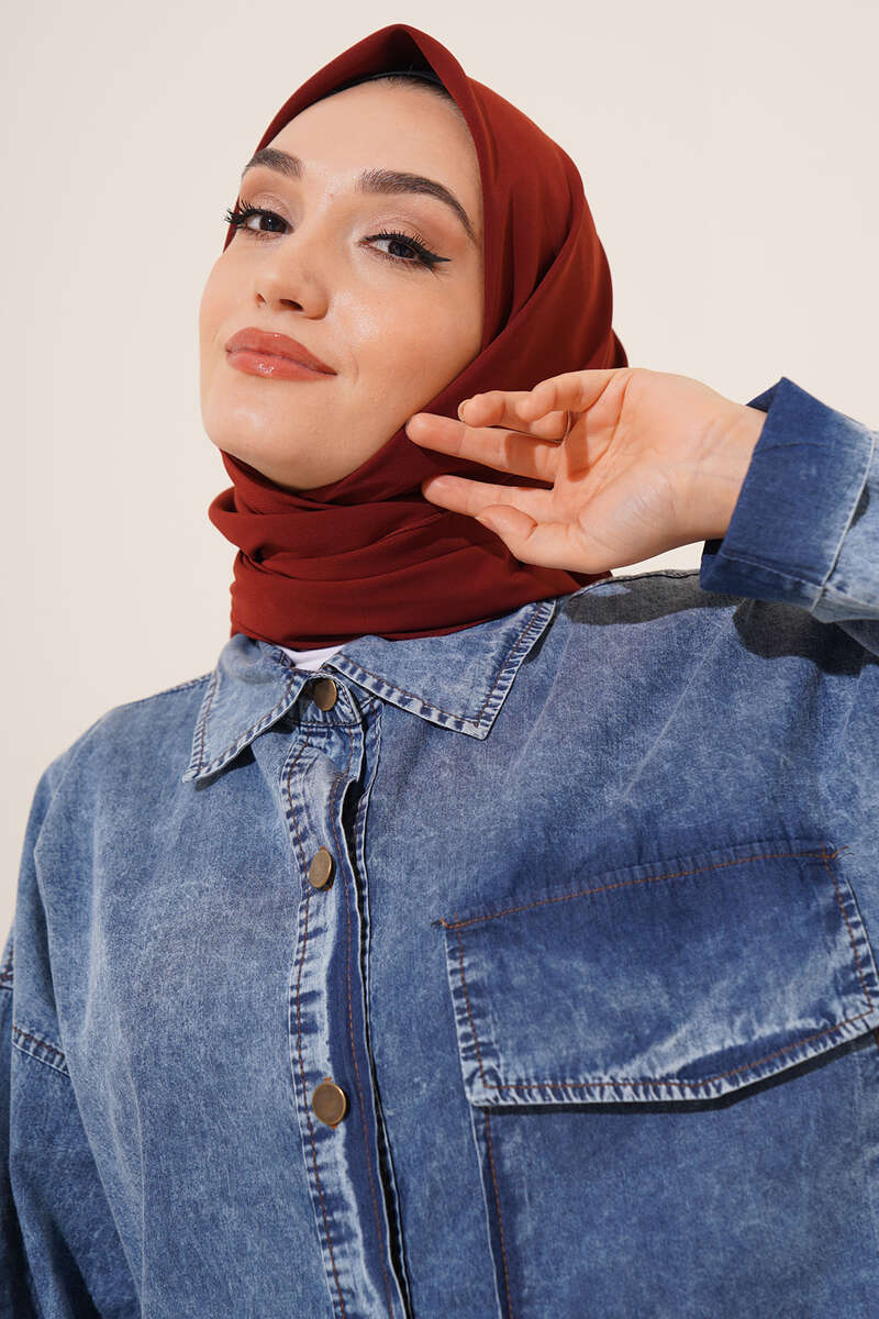 Medine İpeği Eşarp Kiremit