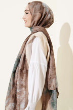 Mermer Desenli Modern Şal