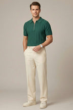 Merserize Polo Yaka Erkek T-shirt Nefti