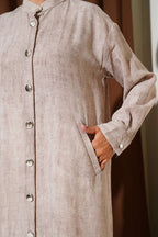 Metal Düğmeli Cepli Uzun Gömlek
