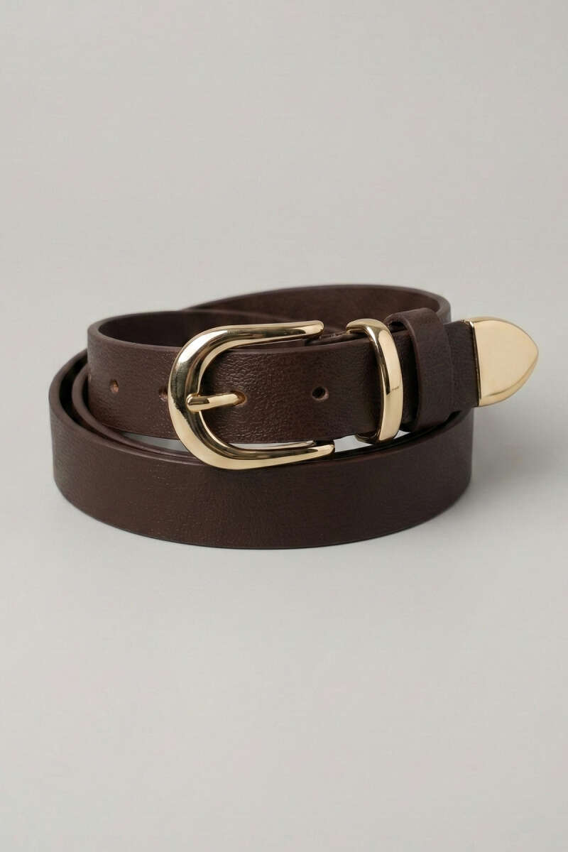 Metal Oval Tokalı Kemer Acı Kahve