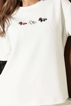 Midilli Nakışlı Modal T-shirt