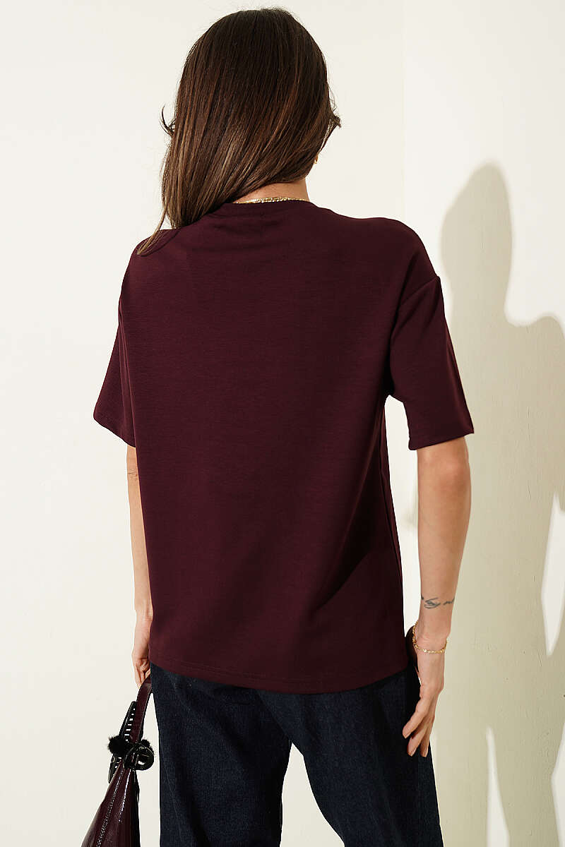 Midilli Nakışlı Modal T-shirt