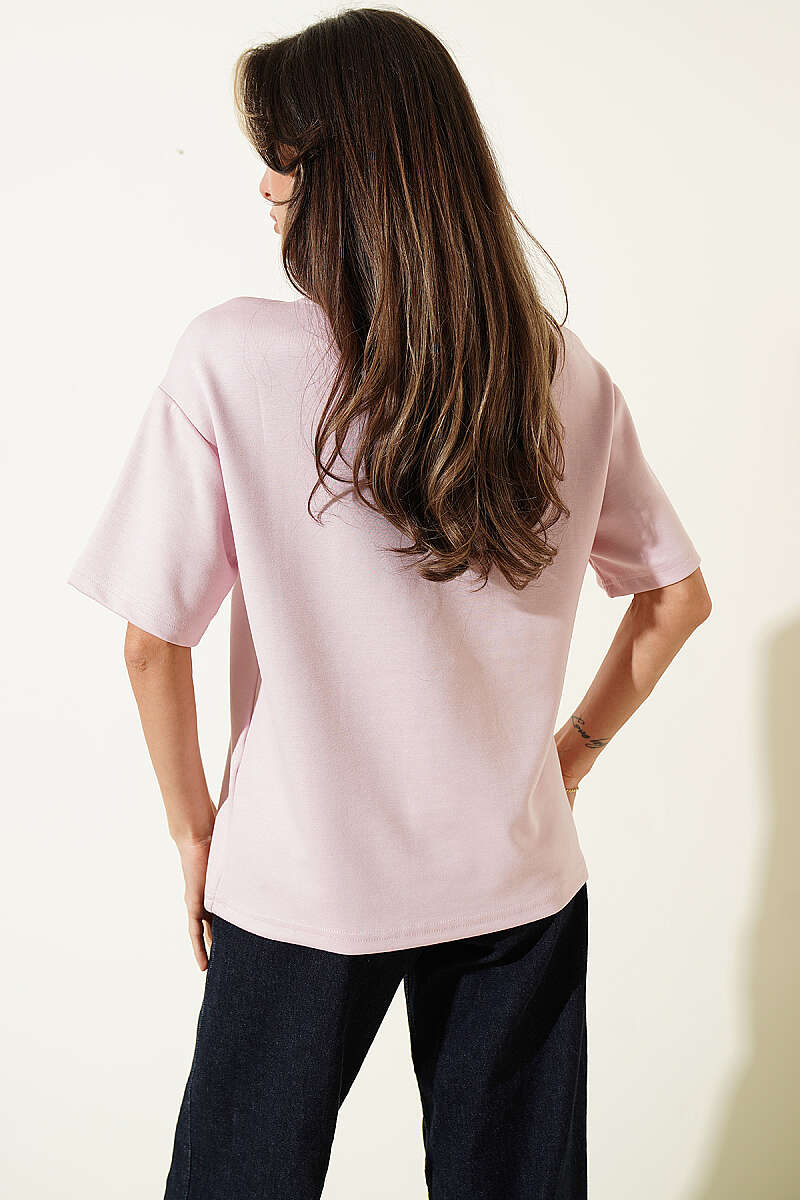 Midilli Nakışlı Modal T-shirt