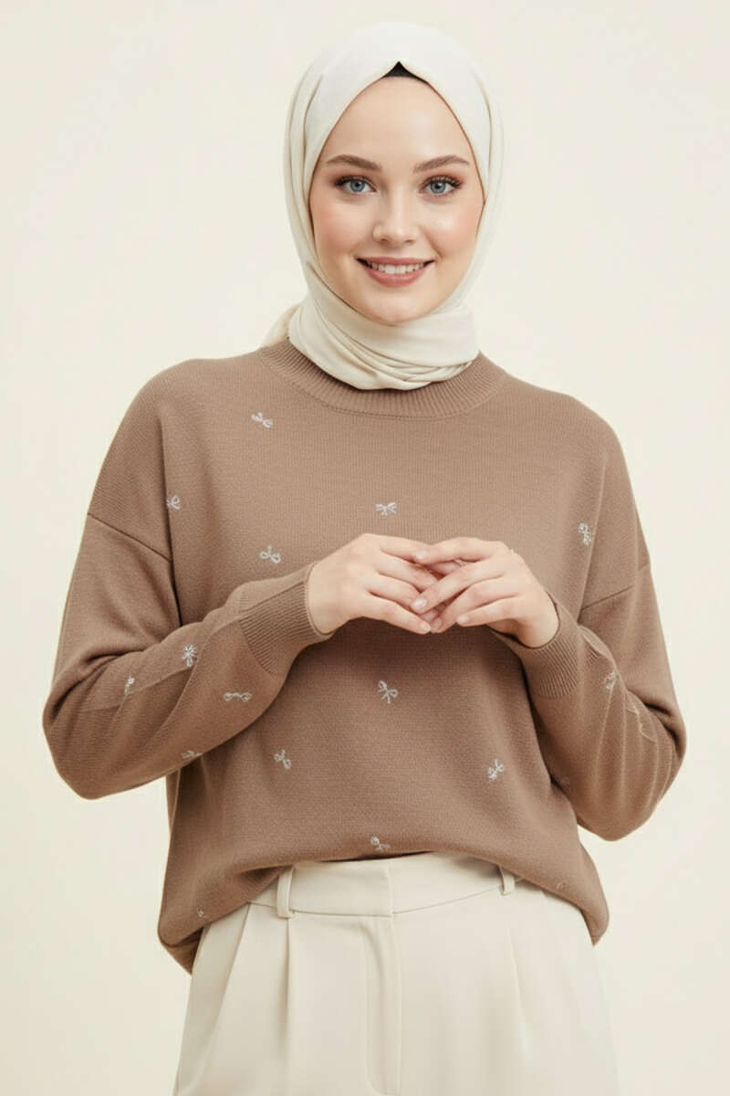 Mini Fiyonklu Triko Tunik