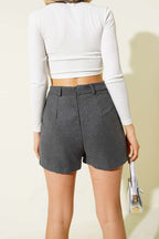 Mini Kaşe Sort Etek Füme