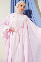Mini Taşlı Abaya Takım