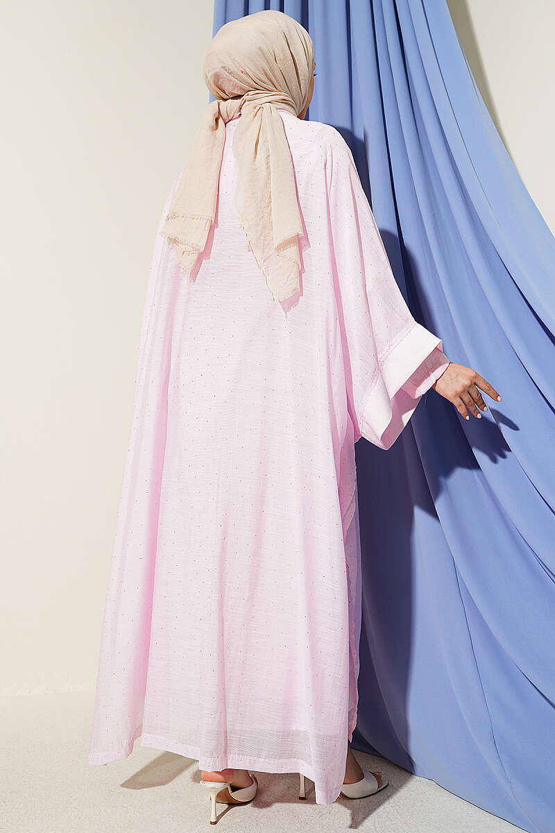 Mini Taşlı Abaya Takım