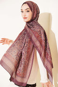 Tiny Flower Motif Soft Shawl Chestnut