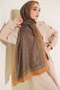 Soft Shawl with Tiny Flower Motif Saffron