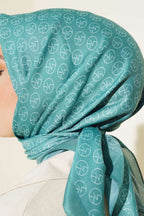 Mk Desen Soft Eşarp Mint Yeşili