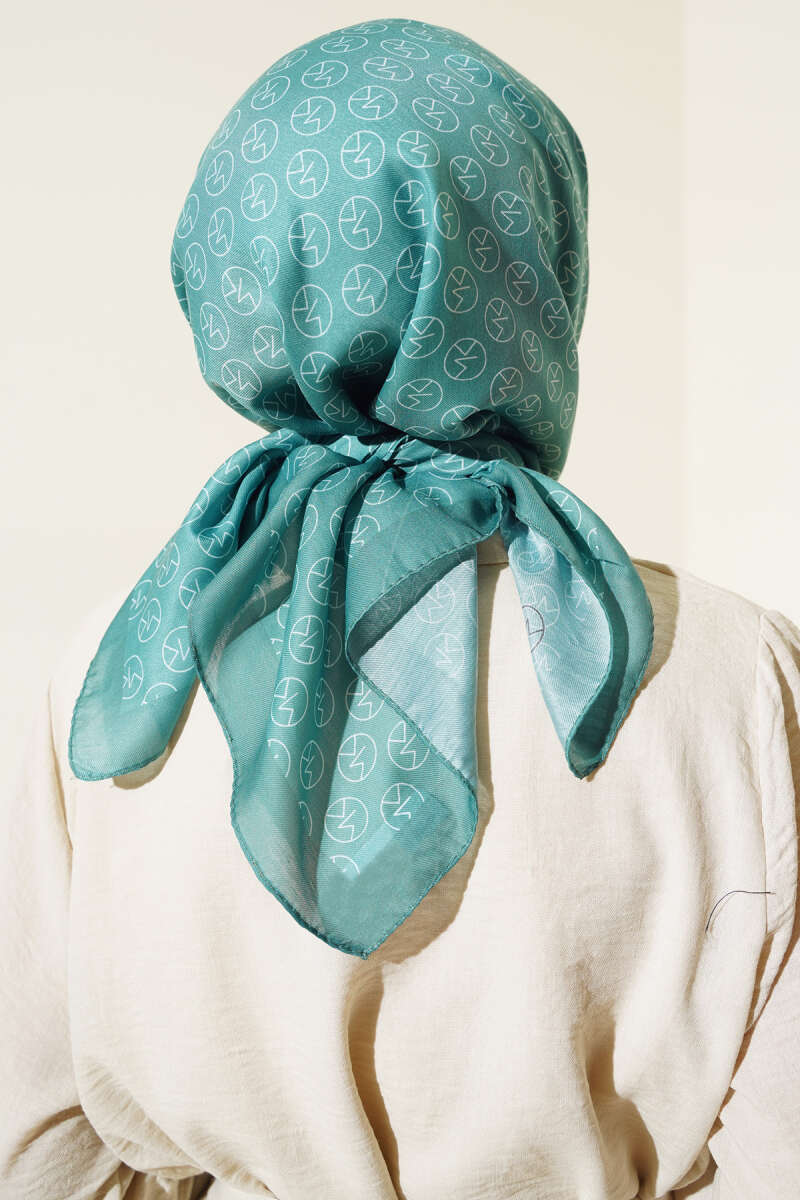 Mk Desen Soft Eşarp Mint Yeşili