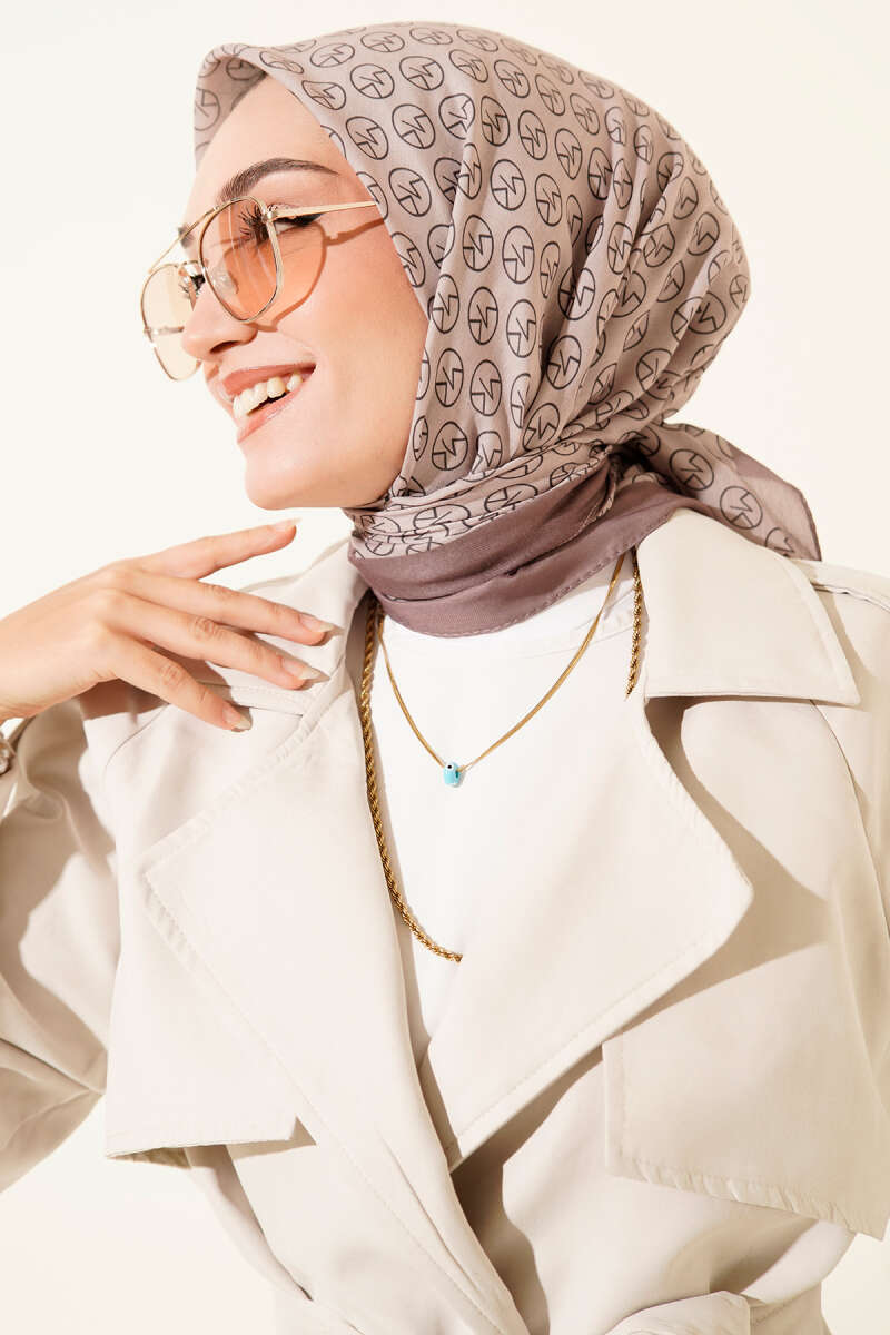 Mk Desen Soft Eşarp Vizon