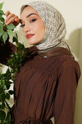 MK Pattern Soft Scarf Olive Green