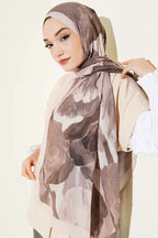 Modern Floral Desen Bambu Kraş Şal