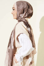 Modern Floral Desen Bambu Kraş Şal