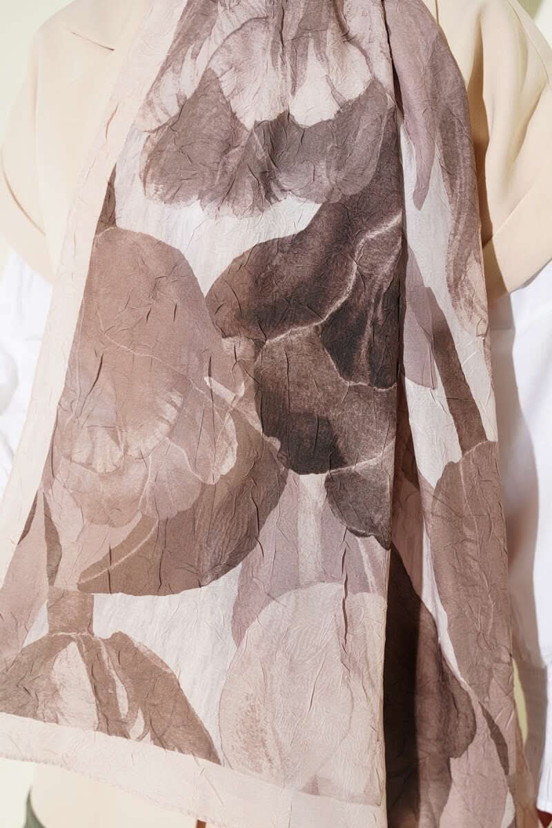 Modern Floral Desen Bambu Kraş Şal