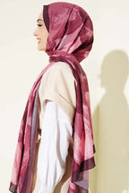Modern Floral Desen Bambu Kraş Şal