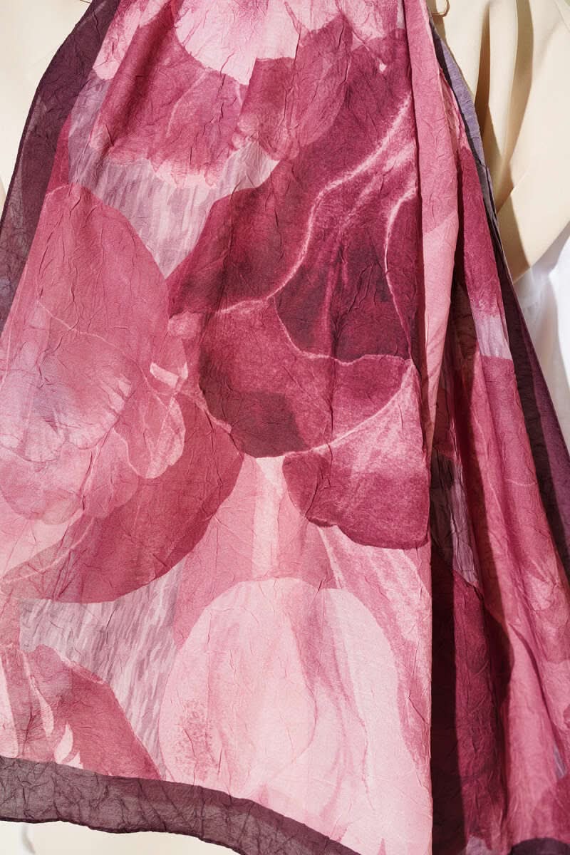 Modern Floral Desen Bambu Kraş Şal