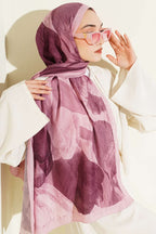 Modern Floral Desen Bambu Kraş Şal
