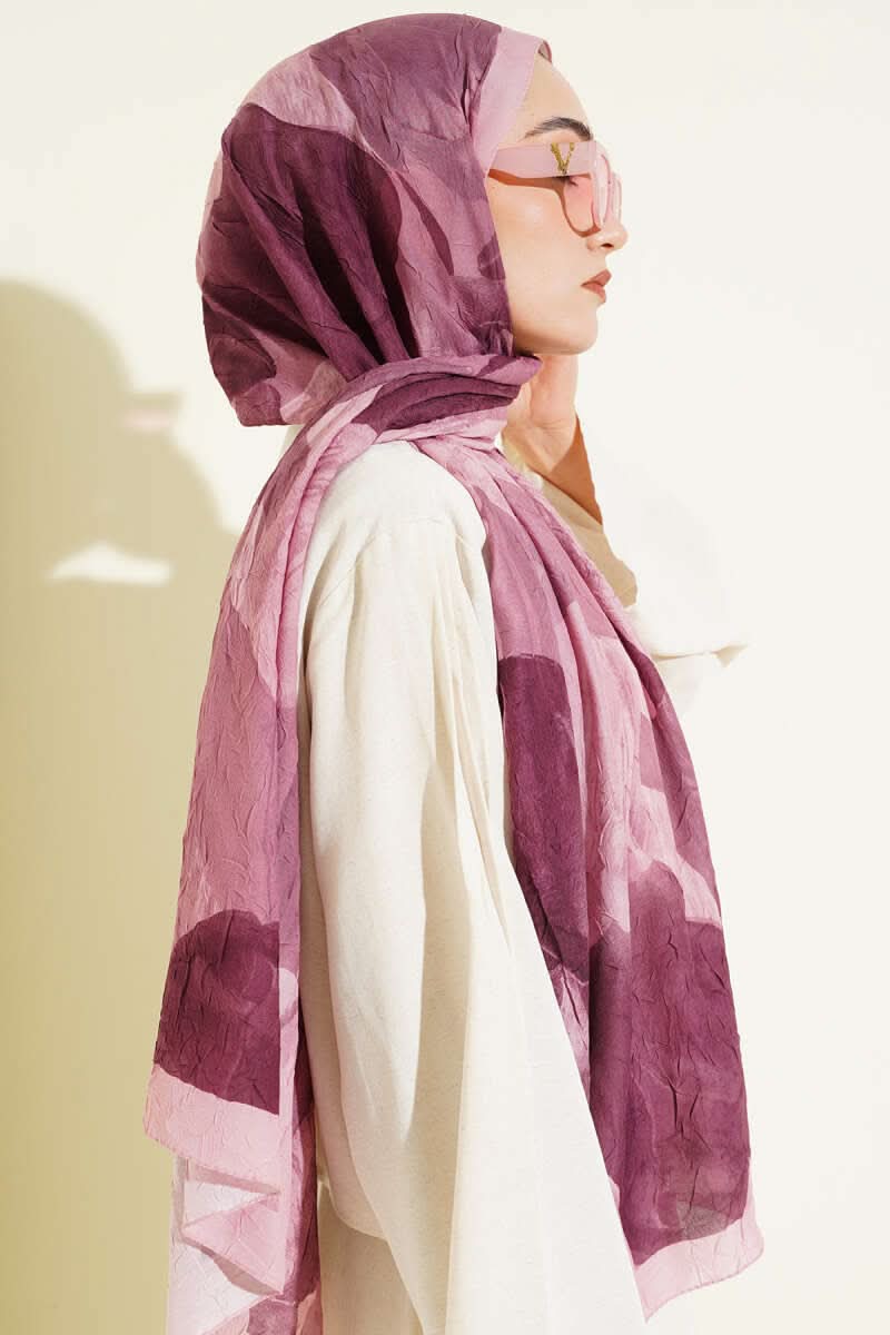 Modern Floral Desen Bambu Kraş Şal