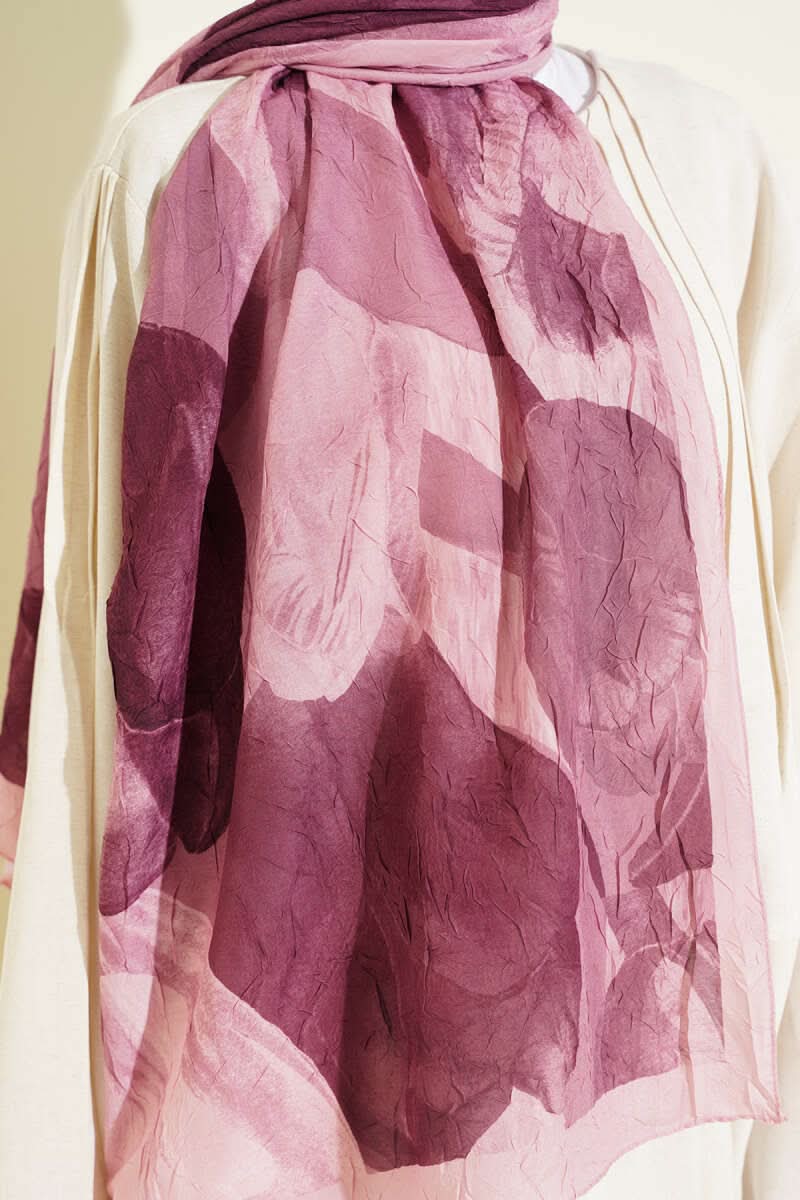 Modern Floral Desen Bambu Kraş Şal